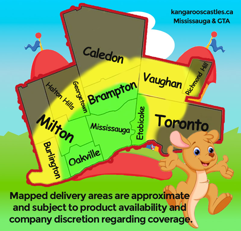 Delivery and Pickup Map Mississauga Oakville Burlington Etobicoke Toronto Milton